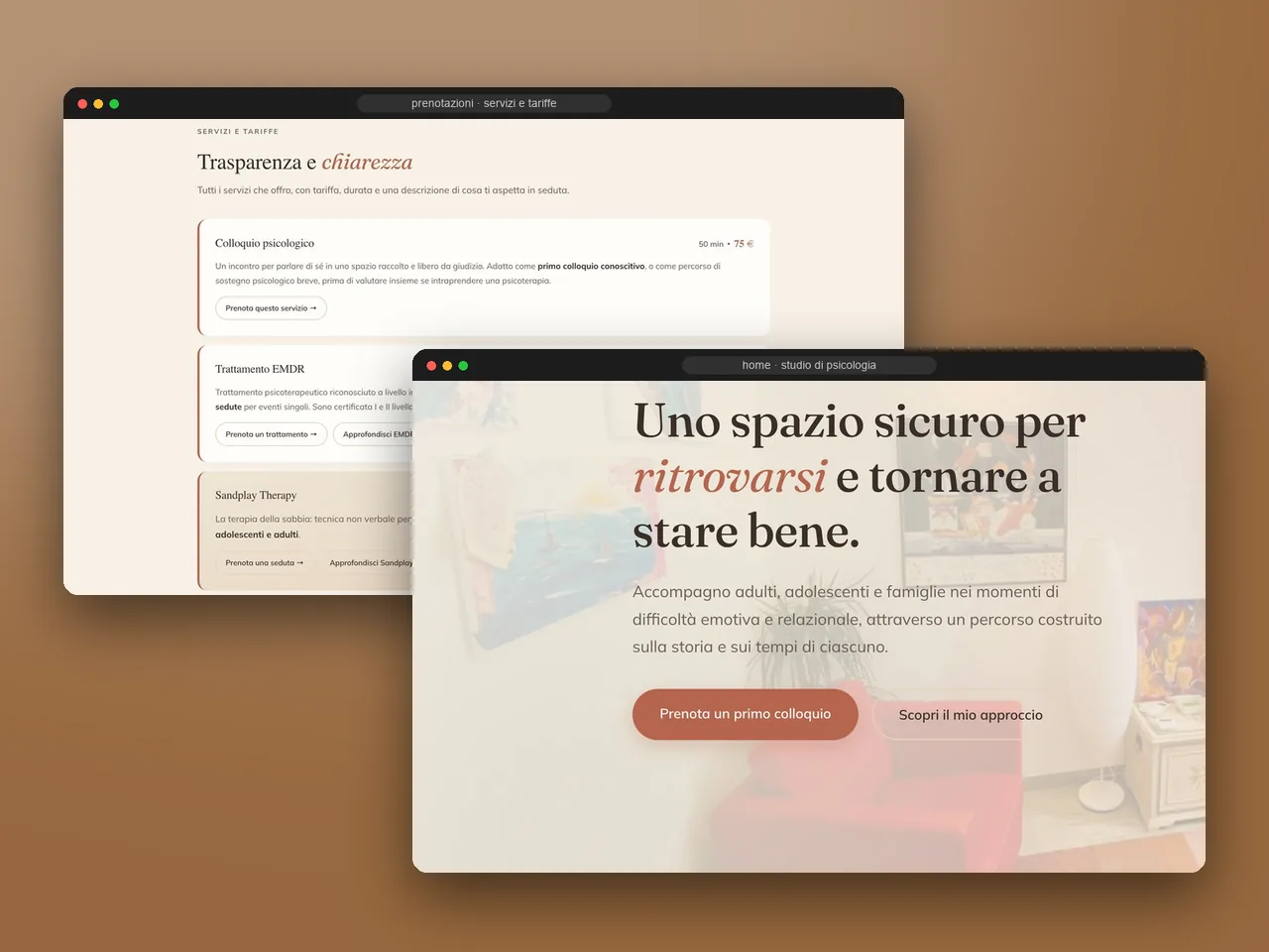 Studio di psicologia clinica · Prenotazioni e area paziente