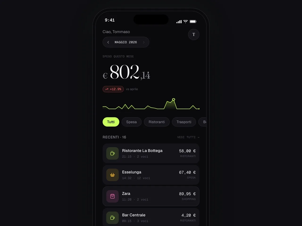 Tally · App · spese con AI