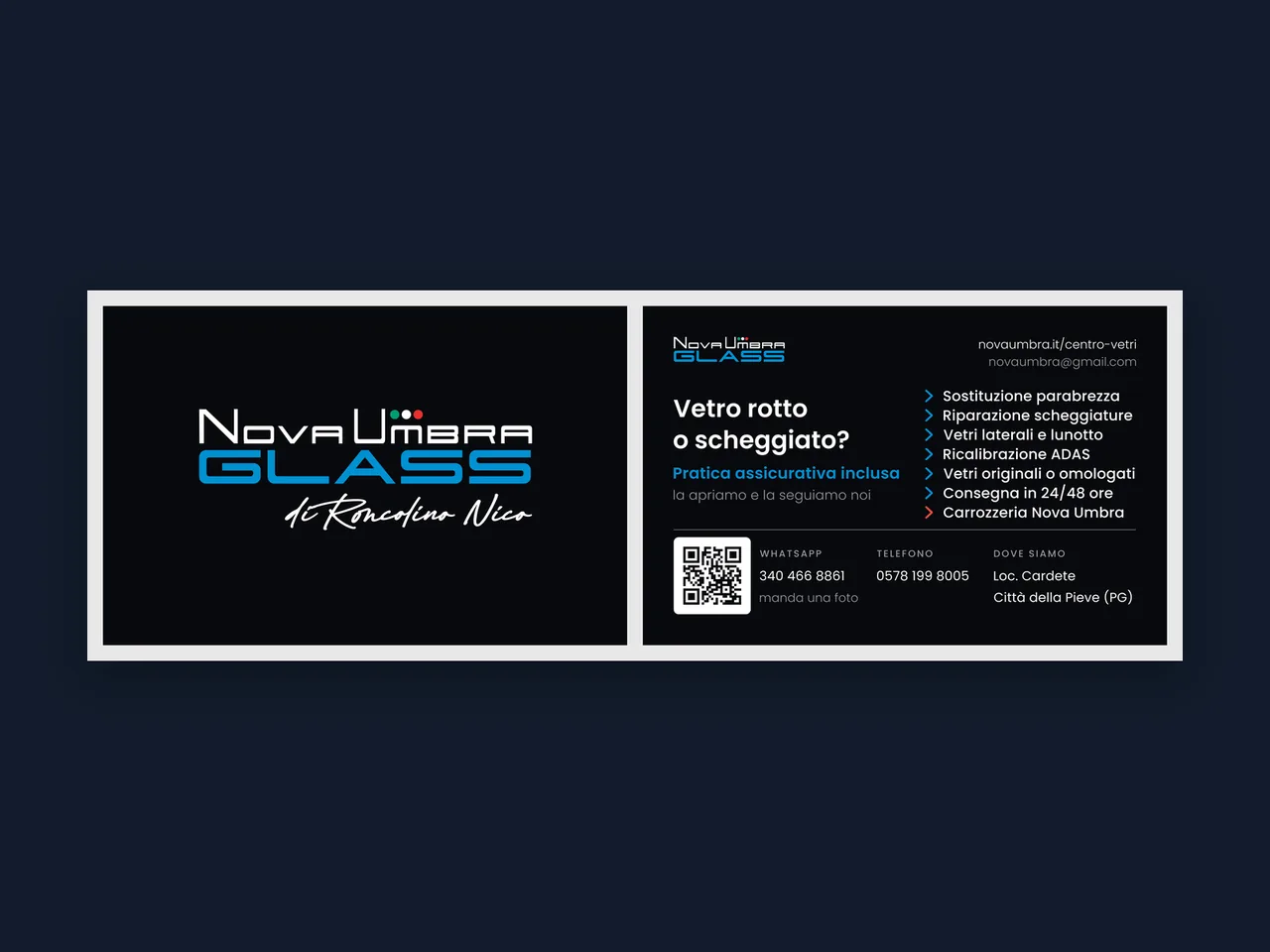Nova Umbra Glass · Business cards