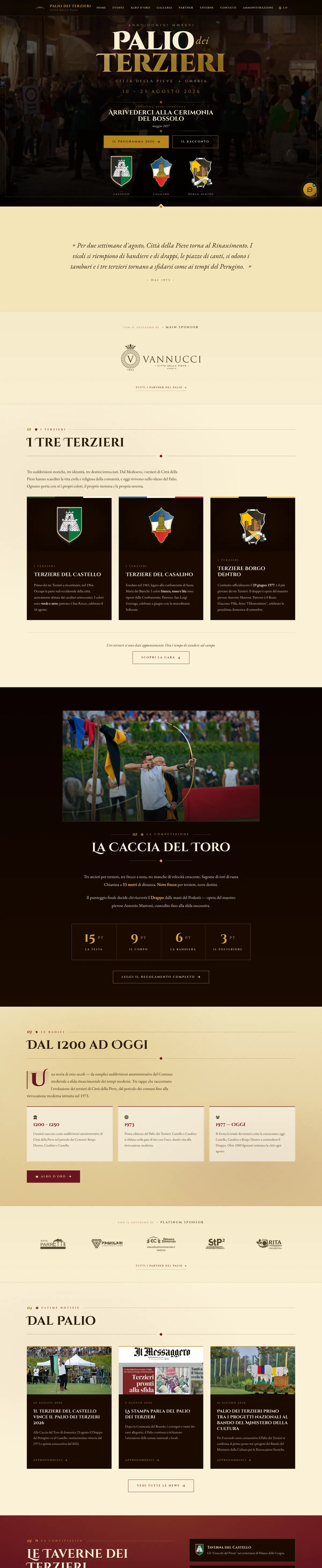 Palio dei Terzieri — Anteprima del sito