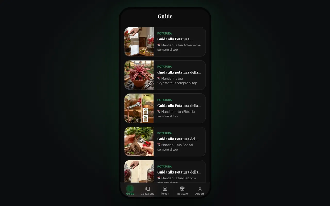 Growing App — schermata 1
