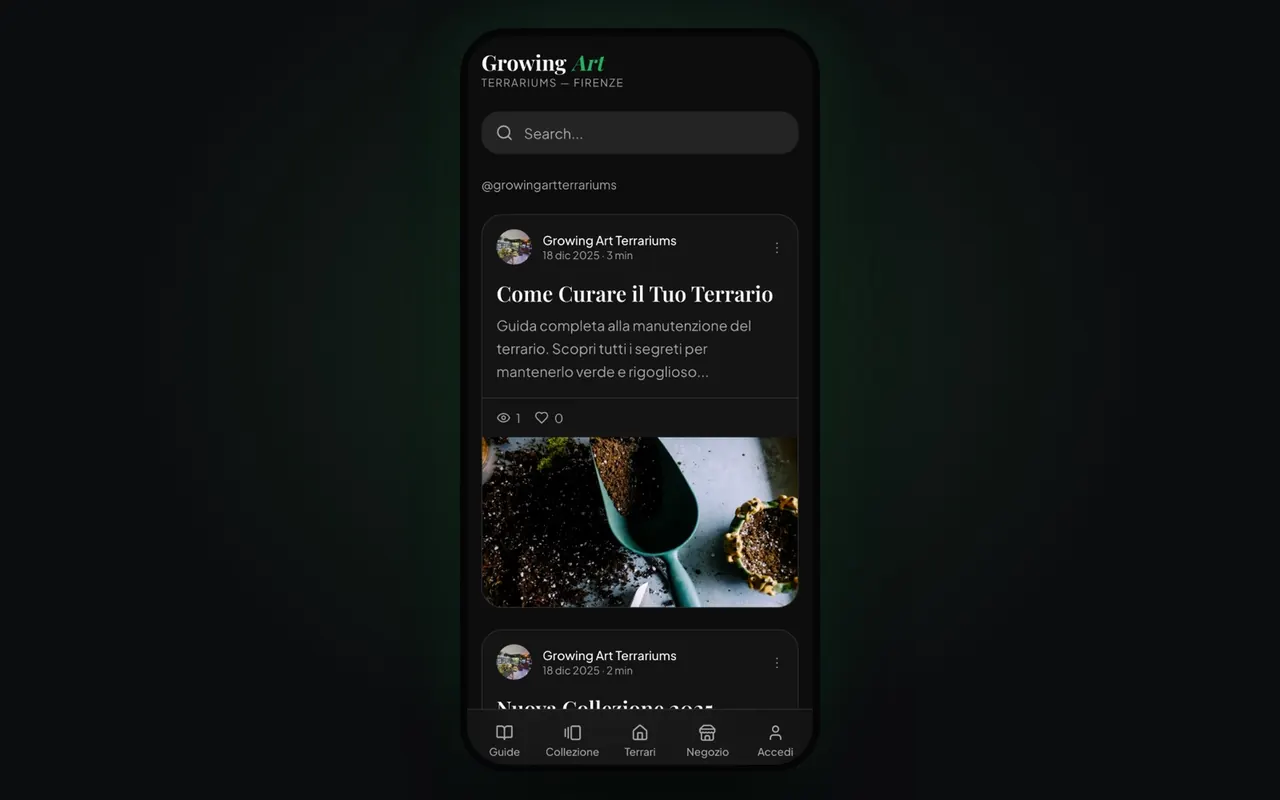 Growing App — schermata 3